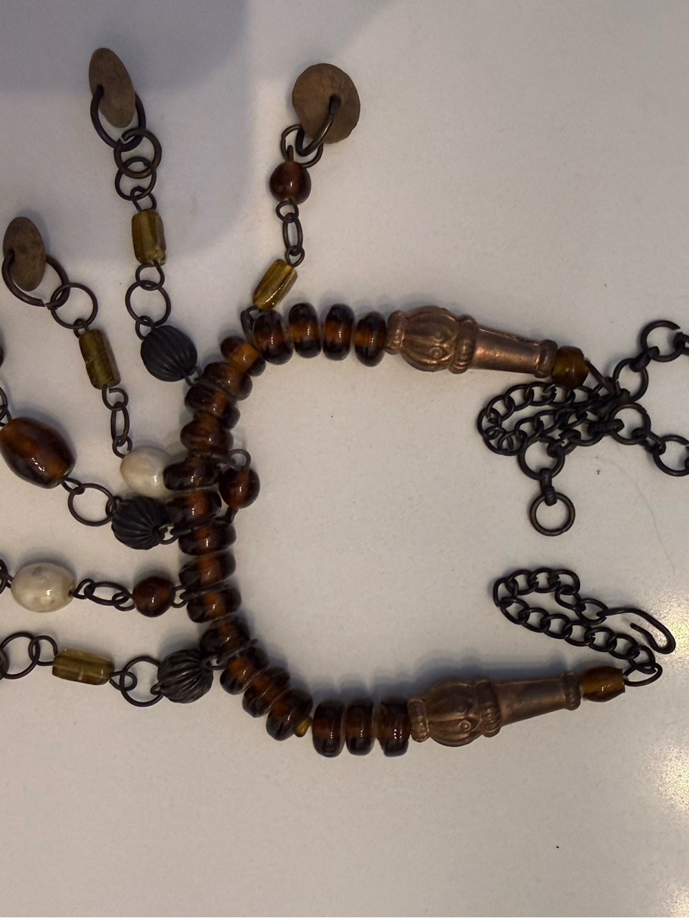 Boho Multi-Strand Brown Beaded Necklace